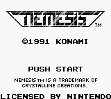 Nemesis (Europe) Title Screen